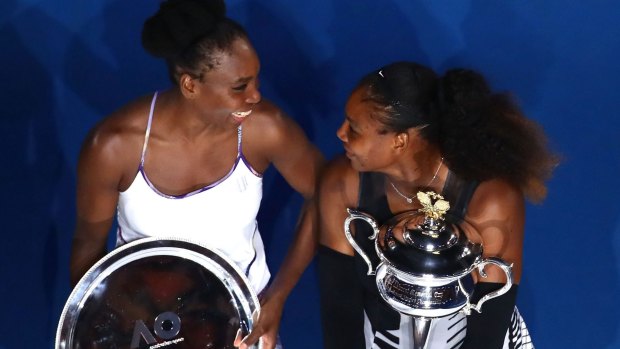 The Williams sisters during the presentation.