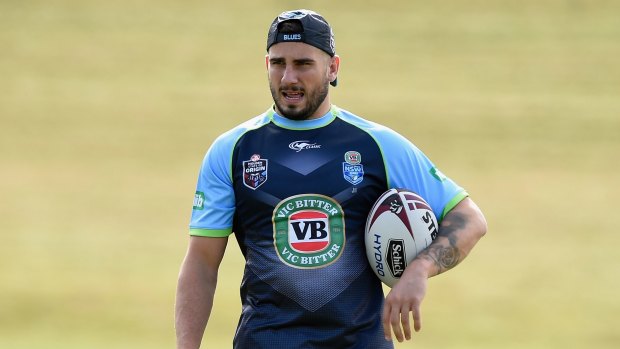 Bond: Jack Bird during Origin training this week at Coffs Harbour.