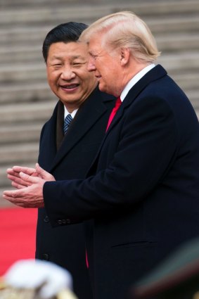 President Donald Trump with President Xi Jinping of China during a welcome ceremony in Beijing on November. 9, 2017. 