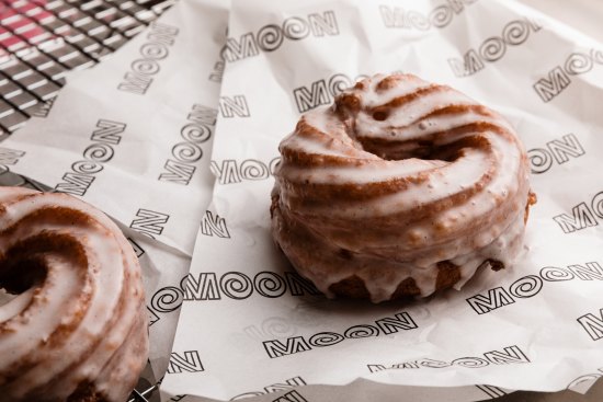 Moon in Fitzroy is selling crullers, like the love child of a canele and a doughnut.