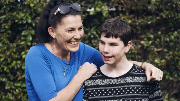 "It's my job to enable him to be the best person that he can possibly be": Ally Lancaster with her son Connor McLeod. 