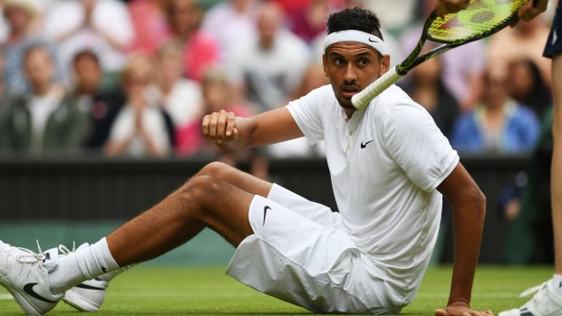Australia's Nick Kyrgios losing his fourth-round match at Wimbledon against British player Andy Murray.