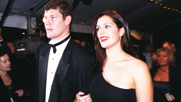 Before the split: Former couple James Packer and Kate Fischer at a function in 1998.