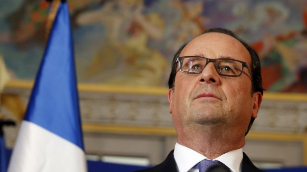 French President Francois Hollande delivers a speech the day after the Bastille Day truck attack.