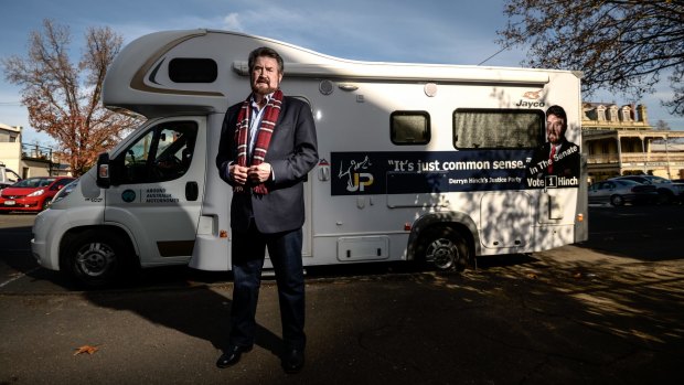 Hinch has been on the campaign trail for several weeks, travelling 7000km in his borrowed campervan.