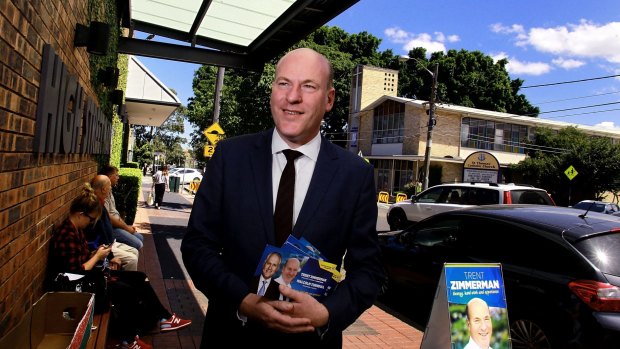 Liberal candidate Trent Zimmerman is backing on the Turnbull effect.