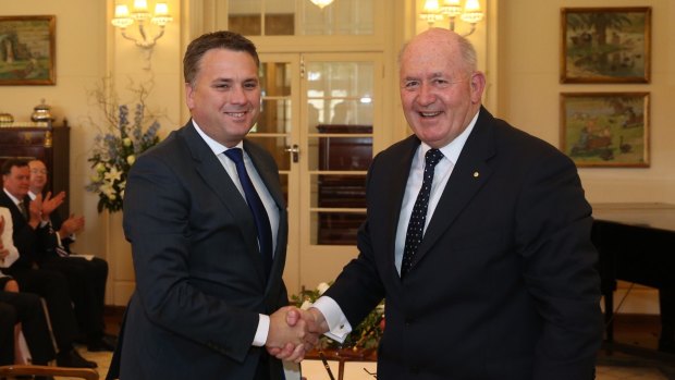 Jamie Briggs is sworn in as Minister for Cities and the Built Environment by Governor-General Sir Peter Cosgrove.