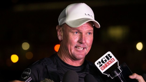 Anthony Bell speaking after setting a Sydney to Hobart race record.