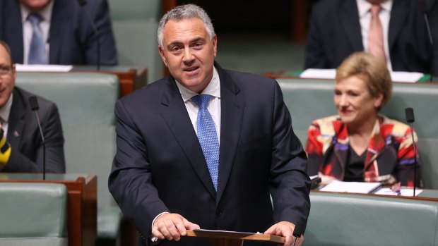 Former treasurer Joe Hockey delivers his valedictory at Parliament House in Canberra on October 21.