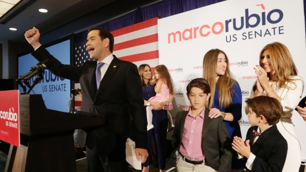 Florida Republican Senator Marco Rubio wins a second term in office. 