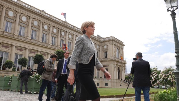 Julie Bishop was in Paris for a top-level meeting of the 22-nation coalition to counter Islamic State.