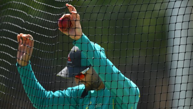Australia's Nathan Lyon during a training session at the WACA Ground on Tuesday.