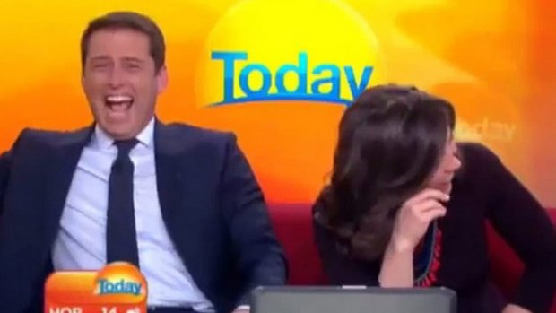 Karl Stefanovic on the Today set with Lisa Wilkinson.
