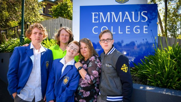 Fees at Emmaus College in Vermont South will rise 7.5 per cent next year, upsetting Cameron and Catherine McAlpine and their three sons, Leigh, Julian and Aaron.