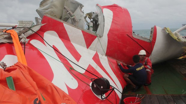 Wreckage from AirAsia flight 8501.