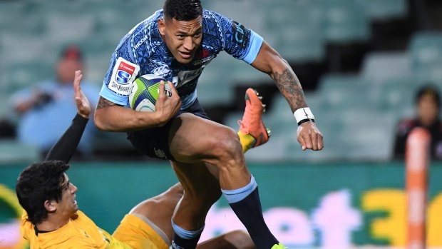Bright spot: Israel Folau continues his purple patch with a try.