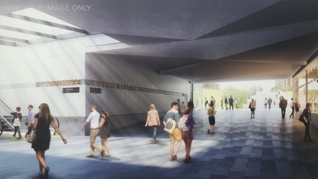 An artist's impression of the new Domain Station.