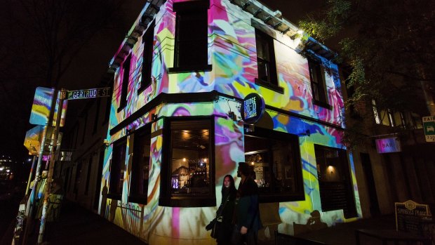 The work of Sean Capone at the Gertrude Hotel for the Gertrude Street Projection Festival.