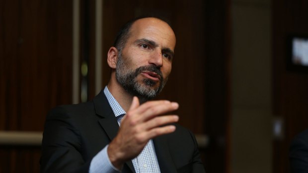 Chief apology officer: The ride-sharing company's new boss Dara Khosrowshahi.