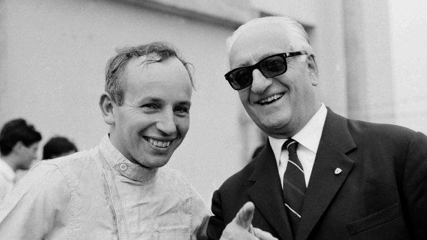 Enzo Ferrari, right, in 1964.