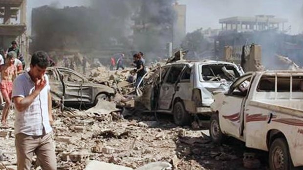 Kurdish news agency Rudaw said the destruction in Qamishli  was caused by a truck bomb and then a second explosion in another part of the town.