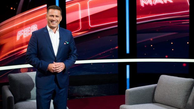 Engaging and likeable: Karl Stefanovic on the set of 'This Time Next Year'.