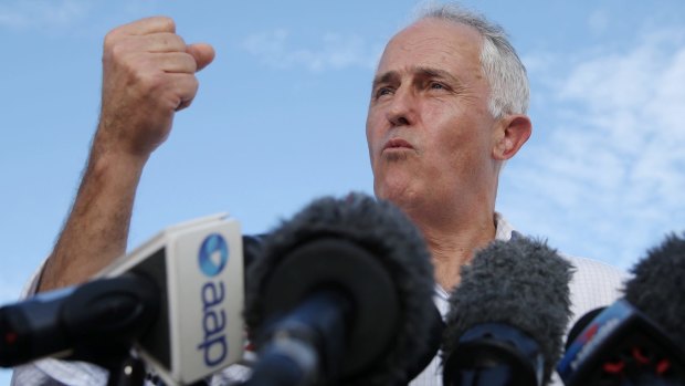 Prime Minister Malcolm Turnbull during a press conference in Townsville.