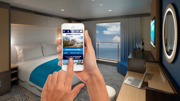 Royal Caribbean Royal iQ is available as a downloadable app and provided at freestanding iQ stations around the ship.