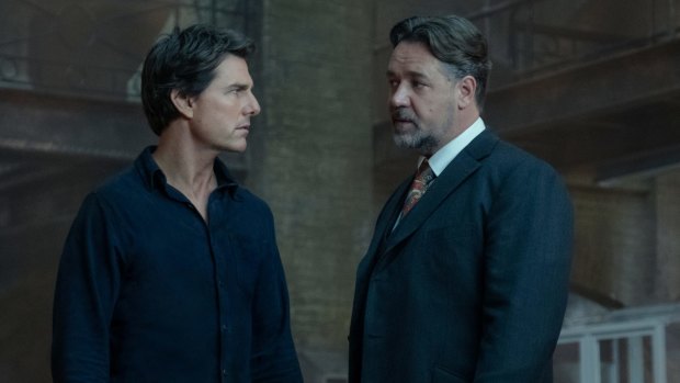 Talky tedium: Tom Cruise (Nick Morton) and Russell Crowe (Dr Henry Jekyll) in The Mummy.