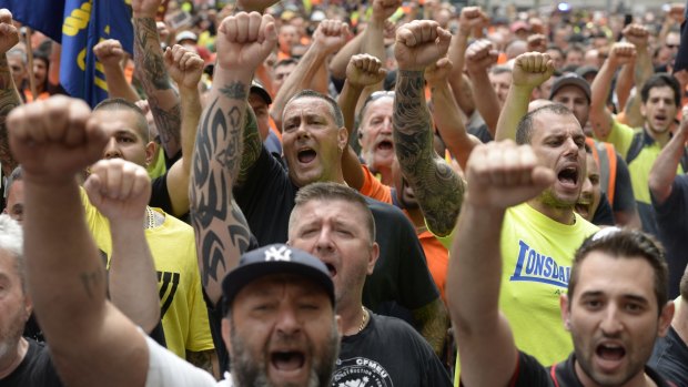 Members of the CFMEU enthusiastically endorsed a new union wage deal earlier this year.