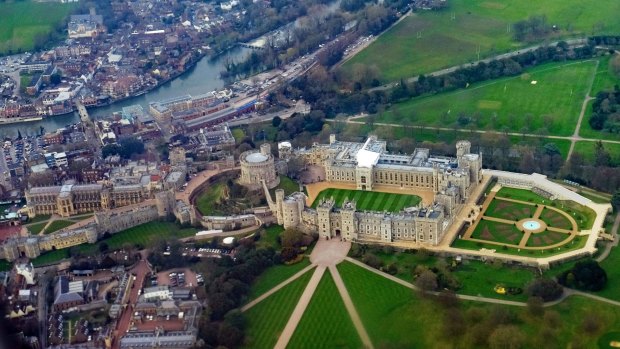 An aerial view of Windsor Castle.