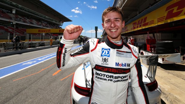 En route: Matt Campbell is only the second Australian to win a Porsche Supercup race.