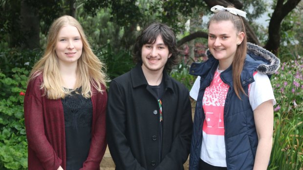 Monash science writing entrants,  Emma Pearson (the winner), Yosef Pinkus and Emily Habermann.
