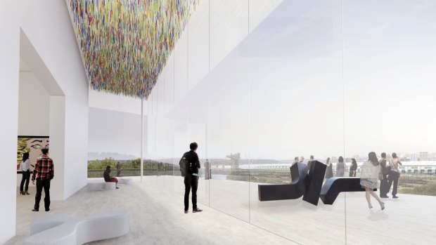 Concept images show the proposed northward expansion of the art gallery.