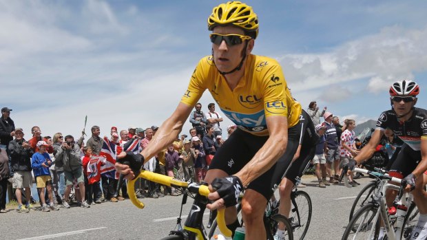 Bradley Wiggins en route to winning the Tour de France.