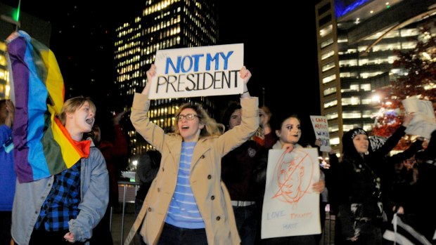 Donald Trump's presidential election sparks protests in Detroit. 