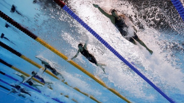 Close swim: The women's 50m freestyle semi-final in Rio.
