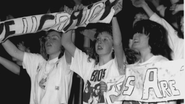Brosteria: Fans of the band at a 1988 concert in Glasgow.  