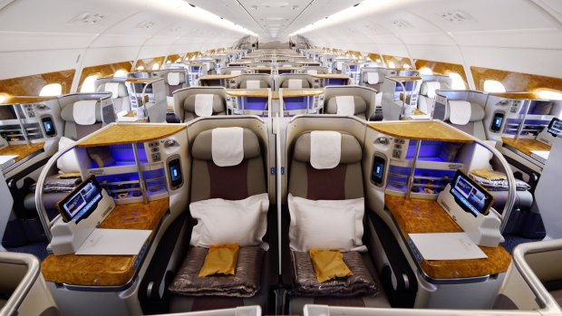 The only way to travel: Emirates business class on the A380.