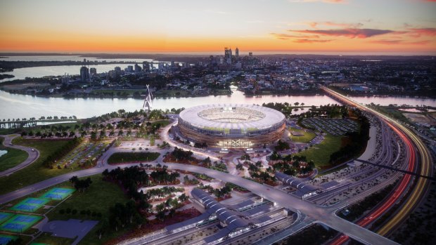 An artist's impression of the Perth Stadium, due to open in early 2018.