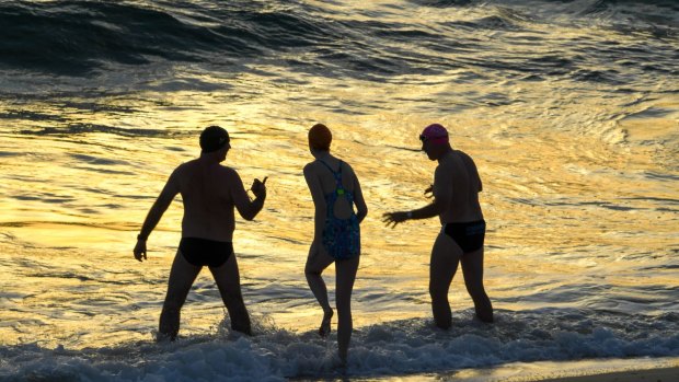 Get in early: morning swimmers at Sydney's Coogee beach.
