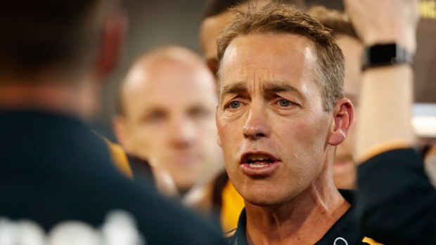 Alastair Clarkson couldn't comment on 'disgraceful umpiring', he said during the press conference after Saturday's loss. 