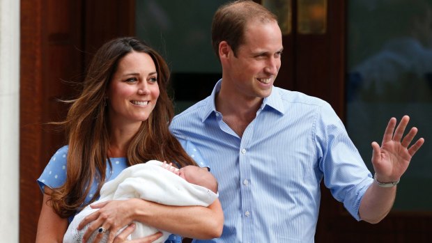 Two years ago: Catherine, Duchess of Cambridge, with Prince William and a newborn Prince George, was hospitalised for severe morning sickness early in her pregnancy.