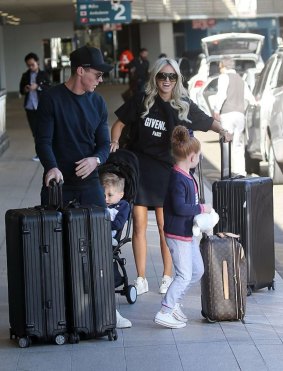 Roxy Jacenko and Oliver Curtis have gone overseas with their children on their first family holiday since his release from prison.