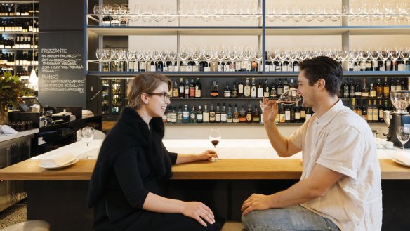 Agostino, in the former King &amp; Godfree grocer, features terrazzo, marble and wine shelving.