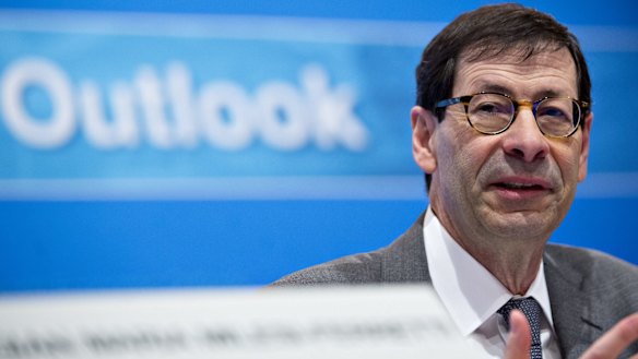 Maurice Obstfeld, chief economist at IMF, speaks at a world economic outlook news conference.