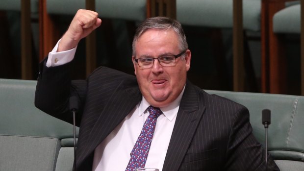 The Liberal National Party's Ewen Jones looks pleased after asking a Dorothy Dixer on Tuesday.