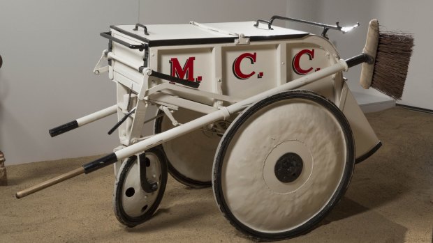 A Melbourne City Council orderly cart and broom, about 1936, National Museum of Australia.