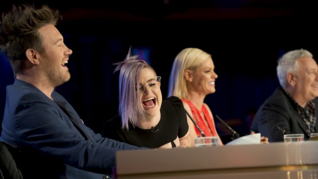 Kelly Osbourne has a laugh during Australia's Got Talent.