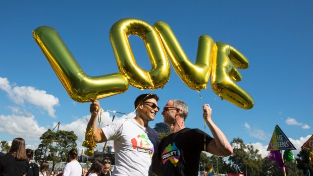 Advocates for marriage equality gather at Prince Alfred Park in Sydney last week.